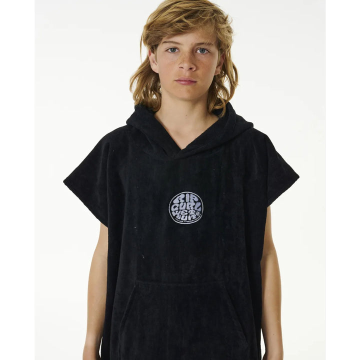 RIP CURL KIDS LOGO HOODED TOWEL AQUA