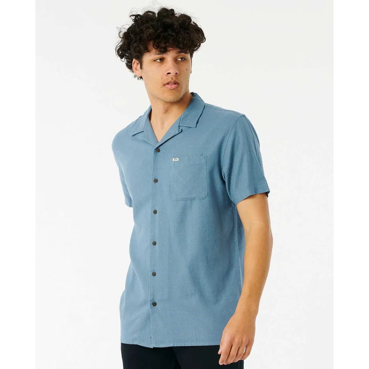 RIP CURL SURF REVIVAL S/S WOVEN DUSTY BLUE