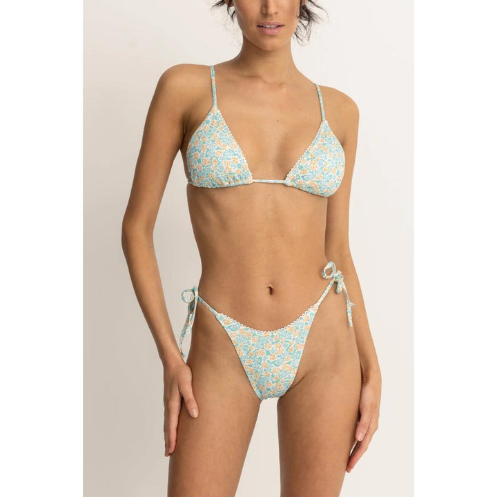 RHYTHM SUNBURST FLORAL SLIDE TRI TOP BLUE