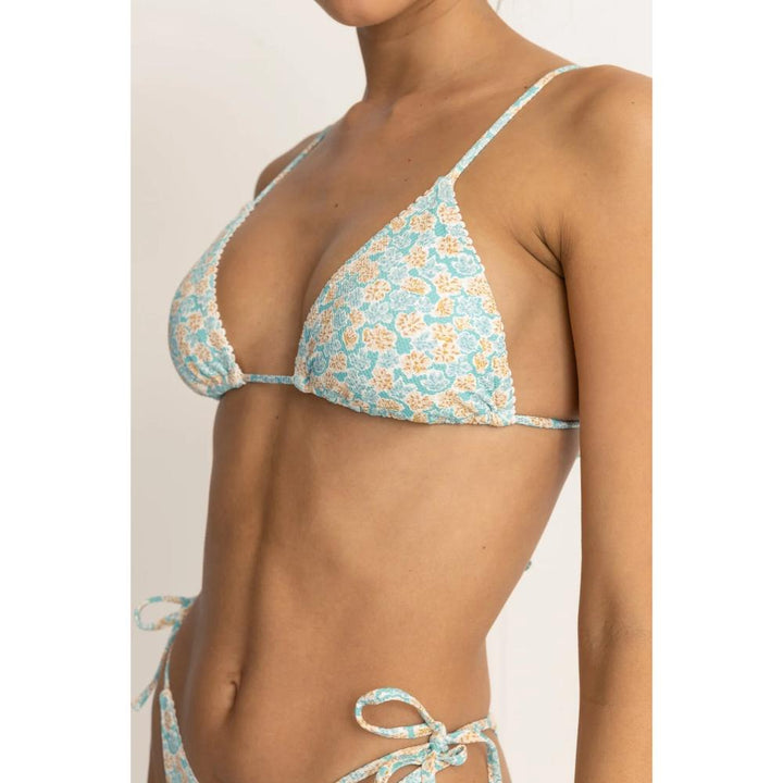 RHYTHM SUNBURST FLORAL SLIDE TRI TOP BLUE