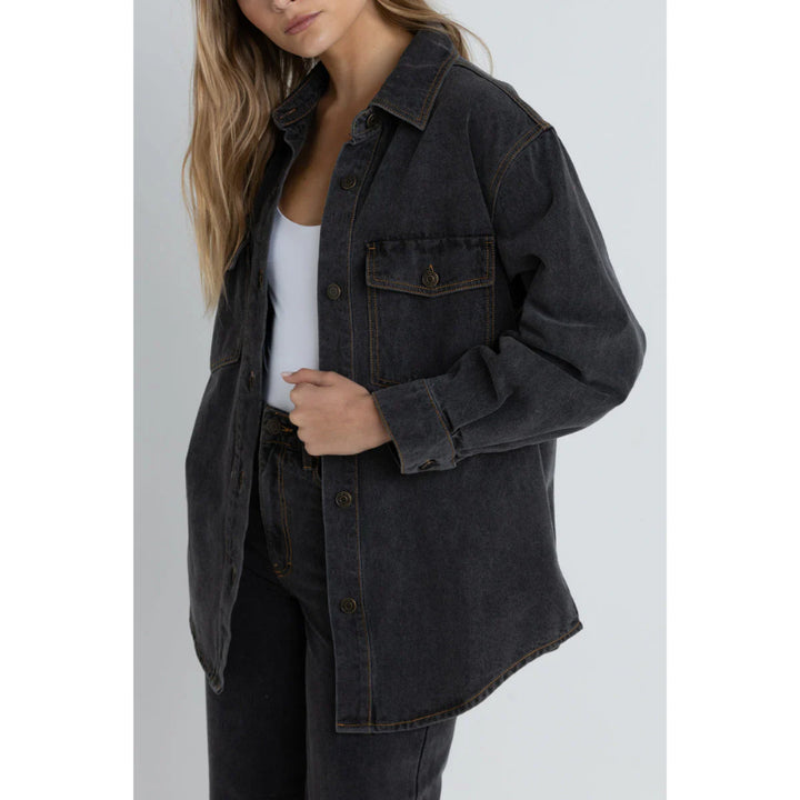 RHYTHM OVERSIZED DENIM SHACKET GREY