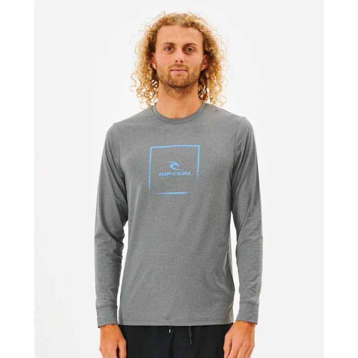 RIP CURL CORP ICON L/S RASH GUARD GREY MARLE
