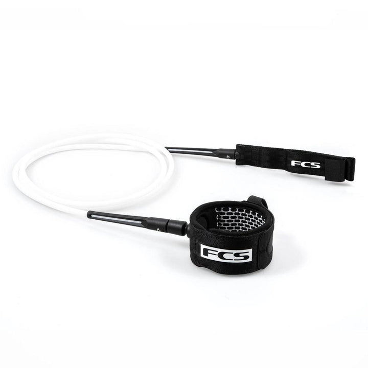 FCS ALL ROUND ESSENTIAL LEASH 9' WHITE/BLACK