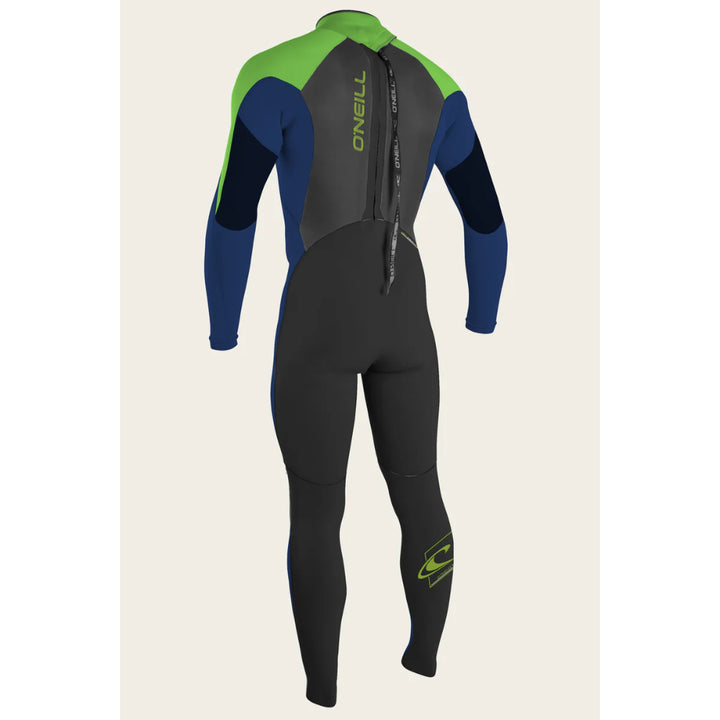 O'NEILL YOUTH EPIC 3/2 BACK ZIP BLACK/NAVY/DAYGLO