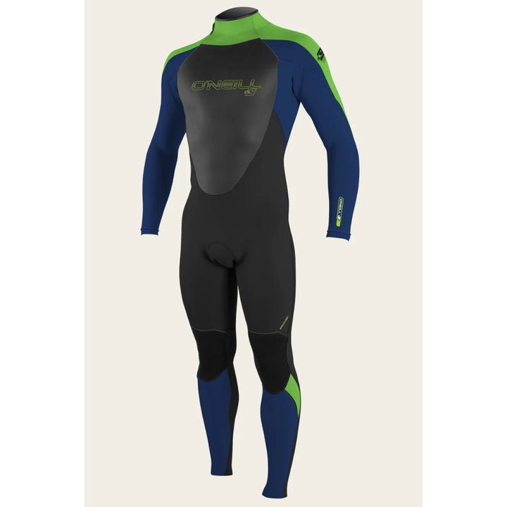O'NEILL YOUTH EPIC 3/2 BACK ZIP BLACK/NAVY/DAYGLO