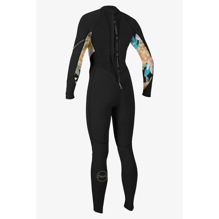 O'NEILL WMS BAHIA 3/2 BACK ZIP BLACK/MIKAH FLORAL