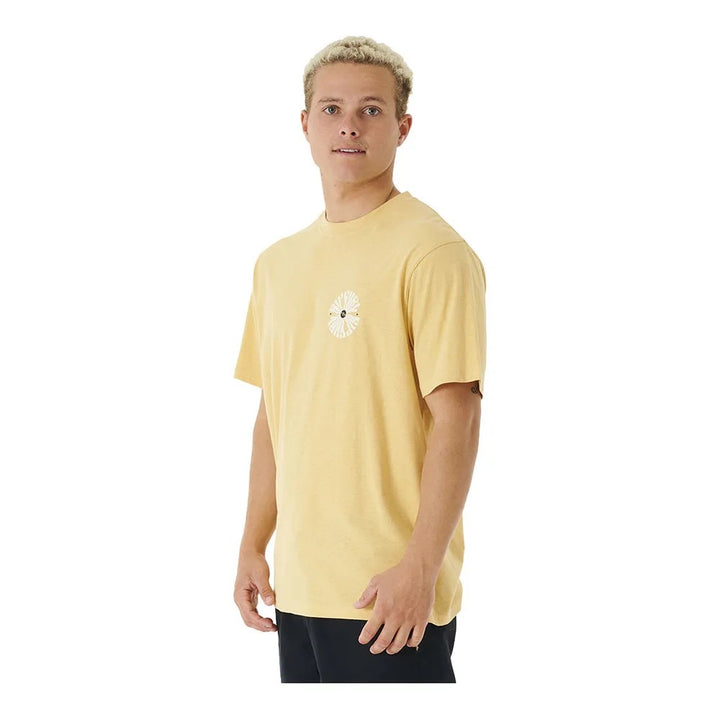 RIP CURL SWC PSYCHE CIRCLES TEE WASHED YELLOW