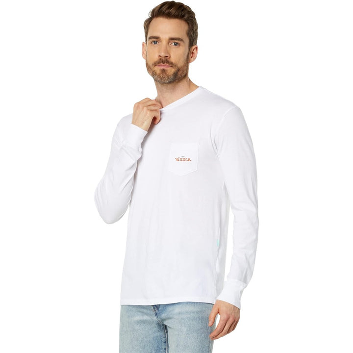 VISSLA WEST WINDS LONG SLEEVE POCKET TEE WHITE
