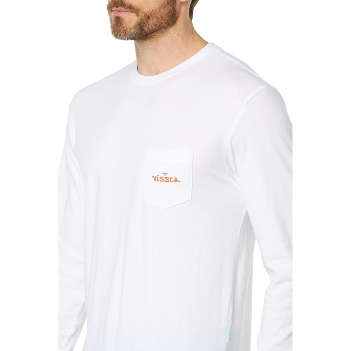 VISSLA WEST WINDS LONG SLEEVE POCKET TEE WHITE