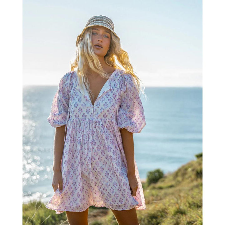 BILLABONG AMBERS BABYDOLL DRESS TULIP