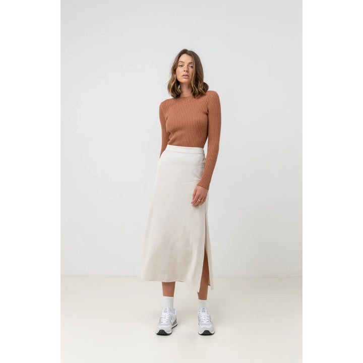 RHYTHM CLASSIC MIDI SKIRT OAT