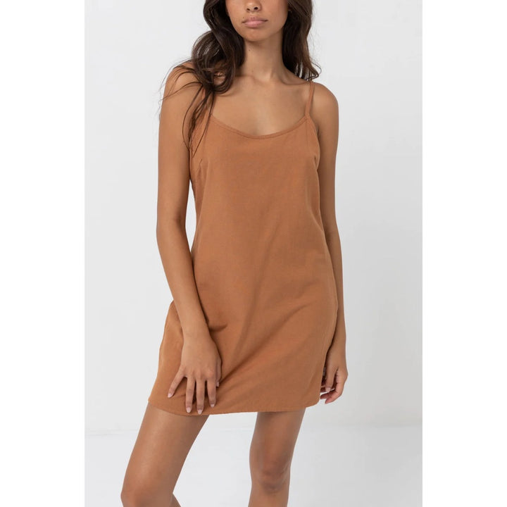 RHYTHM CLASSIC SLIP DRESS CARAMEL