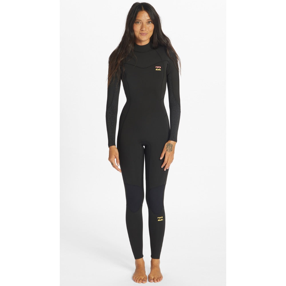 BILLABONG WMS SYNERGY 4/3 BACK ZIP WILD BLACK