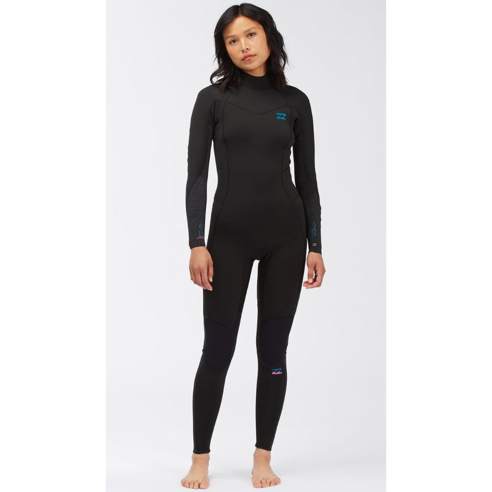 BILLABONG WMS SYNERGY 4/3 BACK ZIP BLACK PALMS