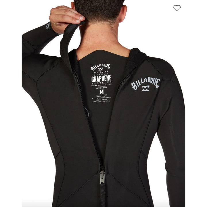 BILLABONG ABSOLUTE 4/3 BACK ZIP BLACK