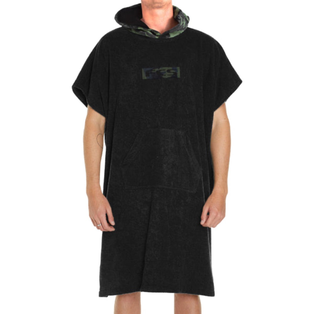 FCS TOWEL PONCHO BLACK/CAMO
