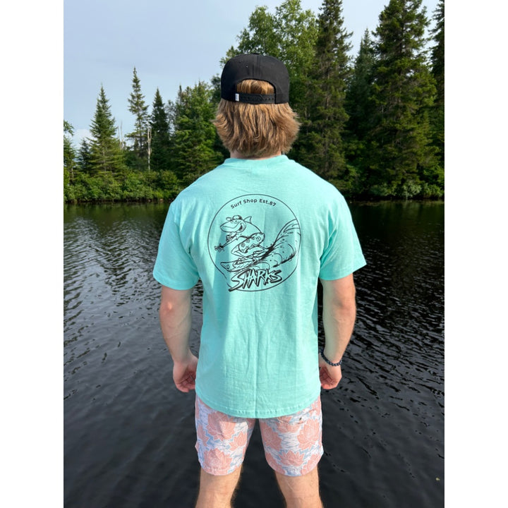 SHARKS SURF TEE CELADON