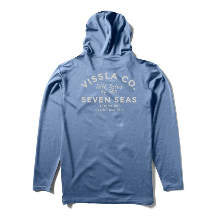 VISSLA TWISTED ECO HOODED LS SUN SHIRT DUSK HEATHER