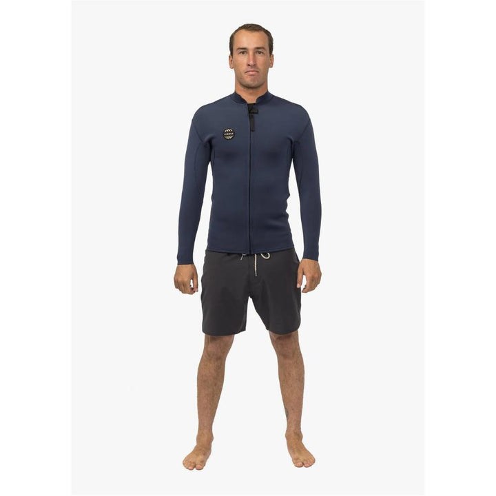 VISSLA SOLID SETS 2MM FRONT ZIP JACKET DARK SLATE