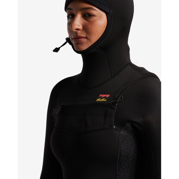 BILLABONG WMS SYNERGY 5/4 HOODED CHEST ZIP WILD BLACK
