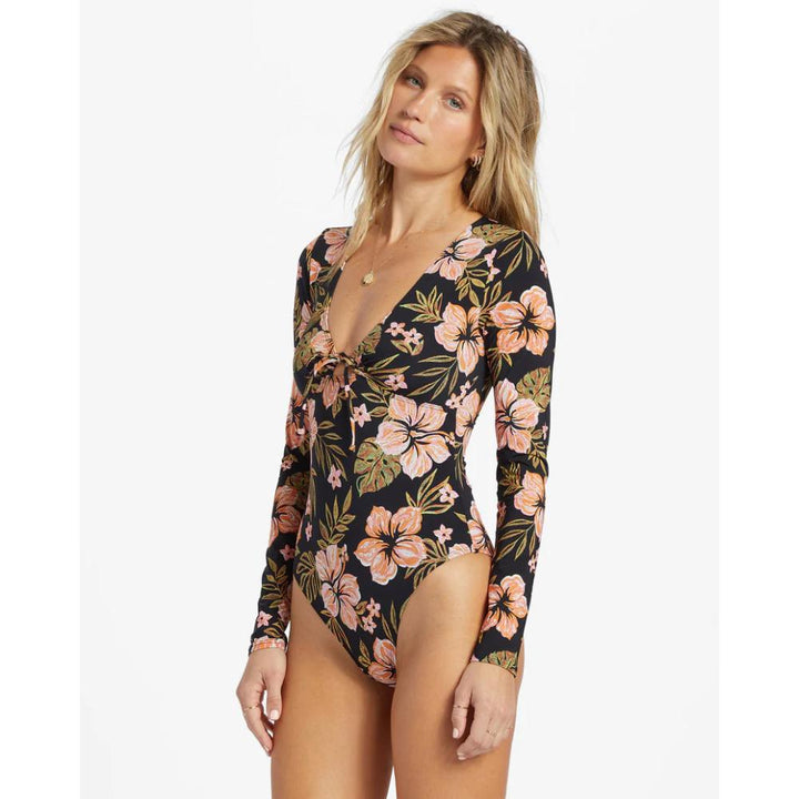 BILLABONG HOOKED ON TROPICS SURF SUIT BLACK PEBBLE