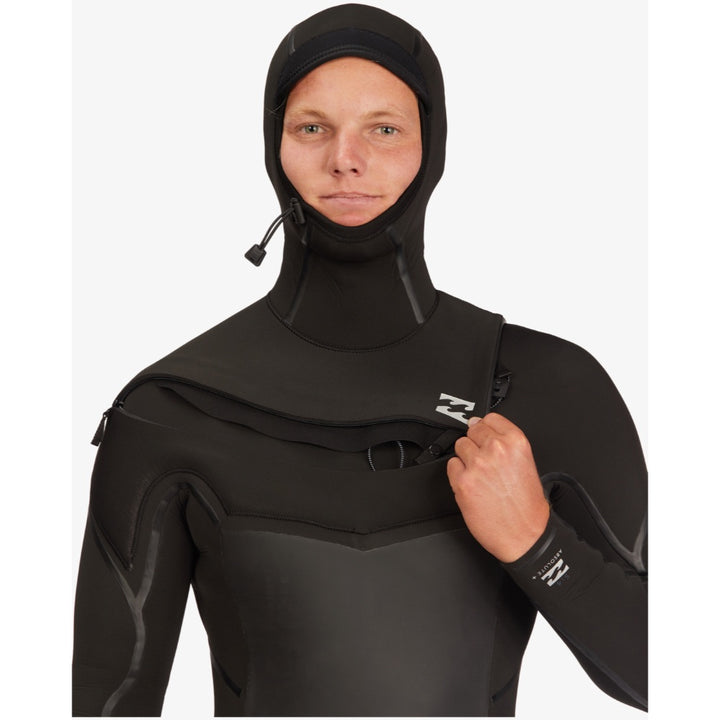 BILLABONG ABSOLUTE PLUS 5/4 CHEST ZIP HOODED BLACK