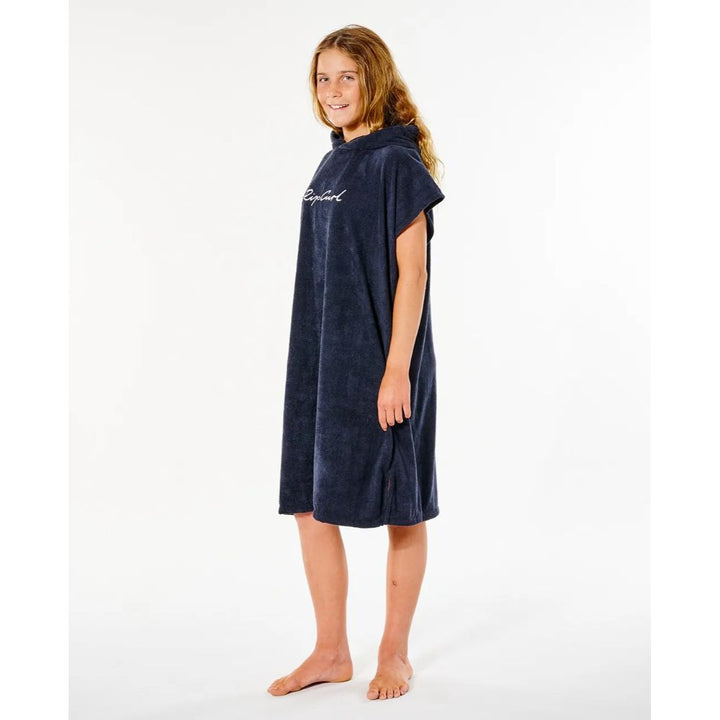 RIP CURL GIRL'S SCRIPT HOODED TOWEL BLACK