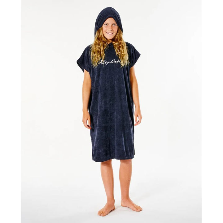 RIP CURL GIRL'S SCRIPT HOODED TOWEL BLACK