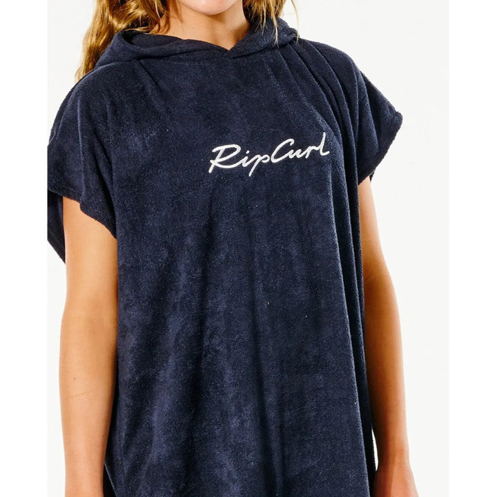 RIP CURL GIRL'S SCRIPT HOODED TOWEL BLACK