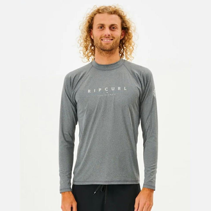RIP CURL SHOCKWAVE L/S RASH GUARD GREY MARLE