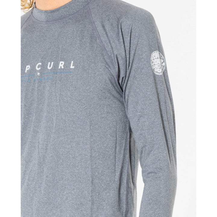 RIP CURL SHOCKWAVE L/S RASH GUARD GREY MARLE