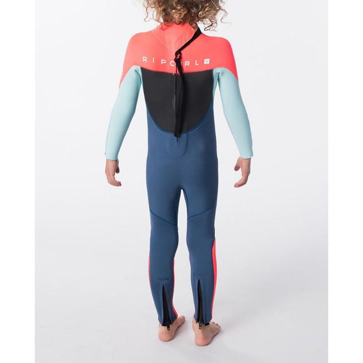 RIP CURL GROMS OMEGA 3/2 BACK ZIP NEON PINK