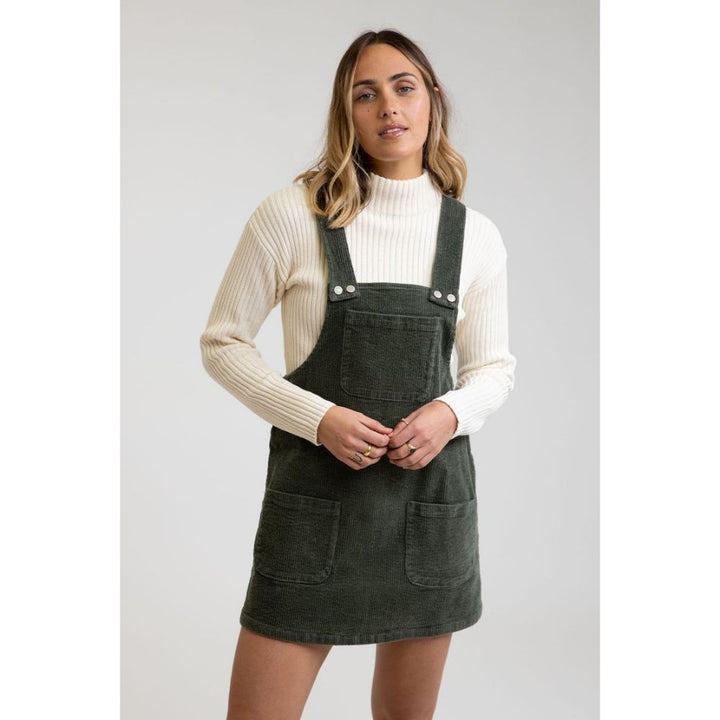 RHYTHM EDINBURGE PINAFORE DRESS FOREST