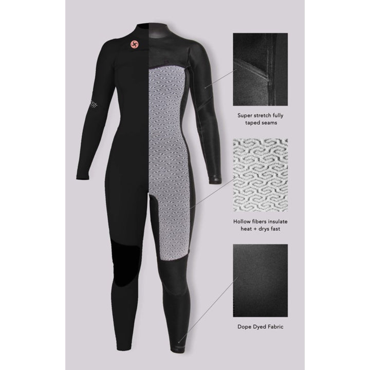 SISSTR 7 SEAS 3/2 CHEST ZIP BLACK