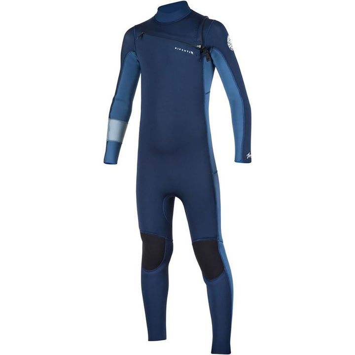 RIP CURL JUNIOR AGGROLITE 3/2 CHEST ZIP BLUE