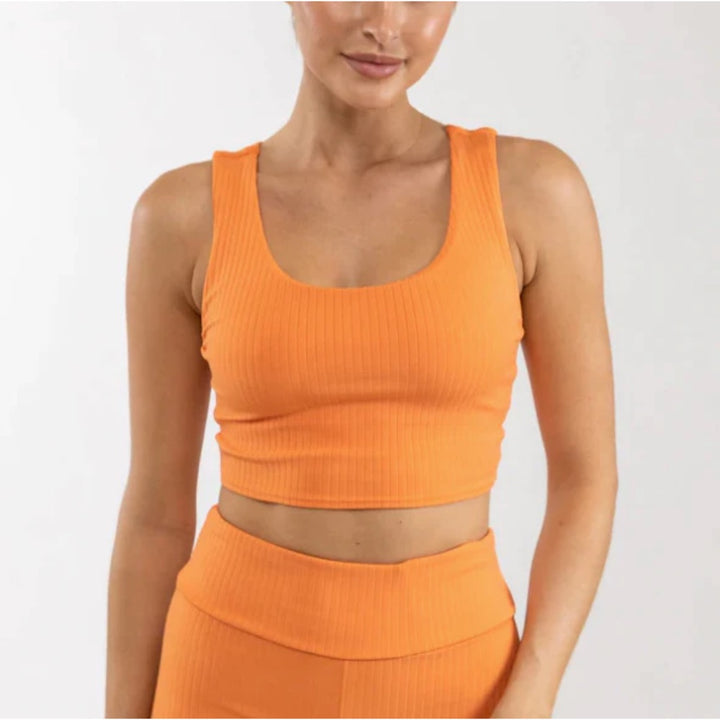 RHYTHM ELLE RIBBED CROP TOP CITRUS