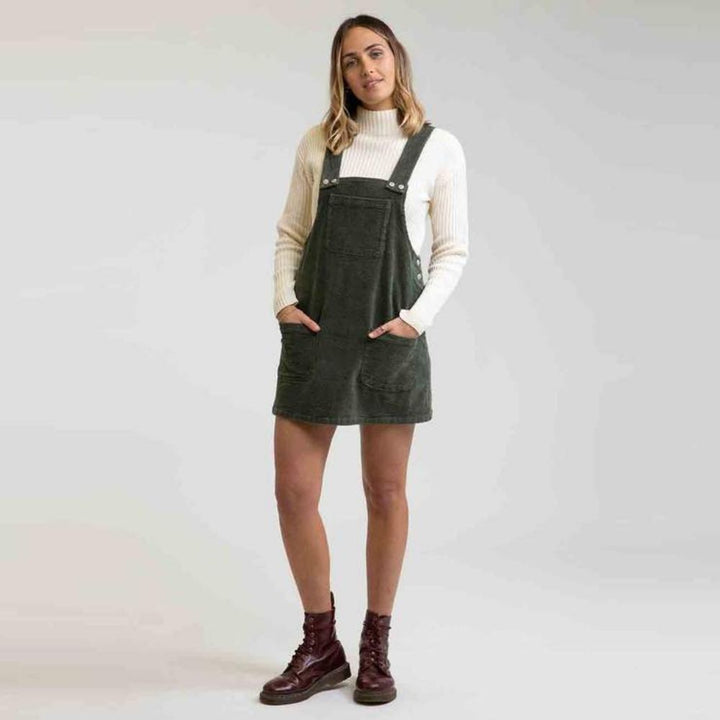 RHYTHM EDINBURGE PINAFORE DRESS FOREST