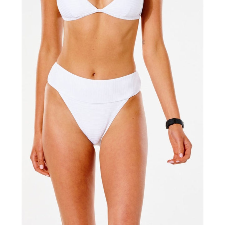 RIP CURL PREMIUM SURF HI WAIST CHEEKY BOTTOM WHITE