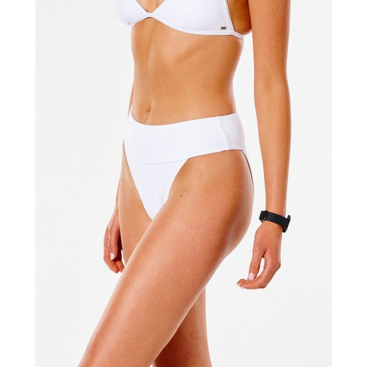 RIP CURL PREMIUM SURF HI WAIST CHEEKY BOTTOM WHITE