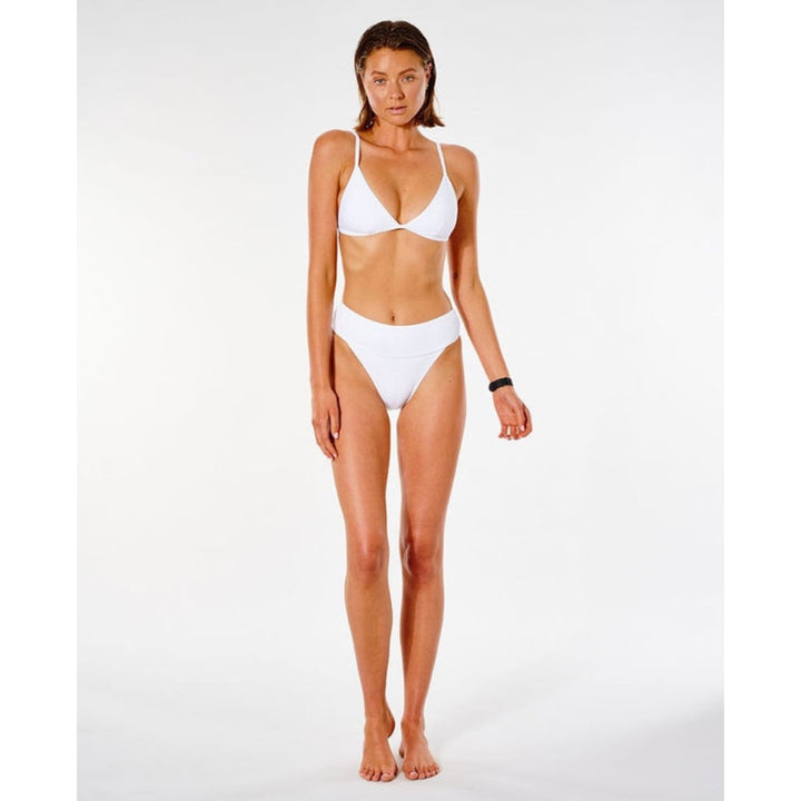 RIP CURL PREMIUM SURF HI WAIST CHEEKY BOTTOM WHITE