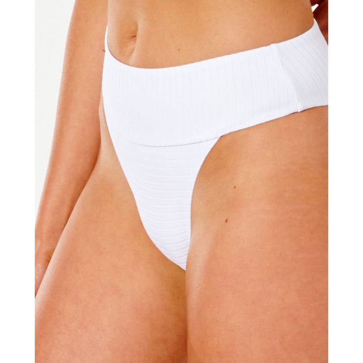 RIP CURL PREMIUM SURF HI WAIST CHEEKY BOTTOM WHITE