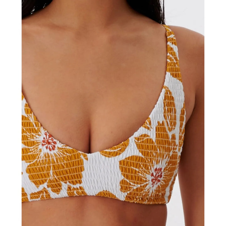 RIP CURL AZALEA SHIRRED LONG LINE TRI TOP GOLD