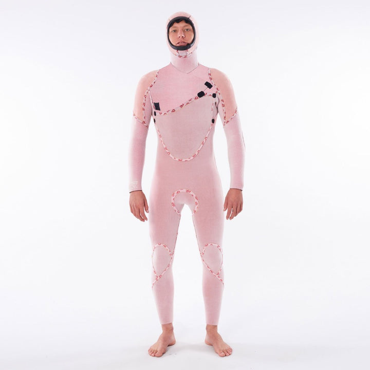 RIP CURL FLASHBOMB HEATSEEKER 5/4 HOODED CHEST ZIP BLACK