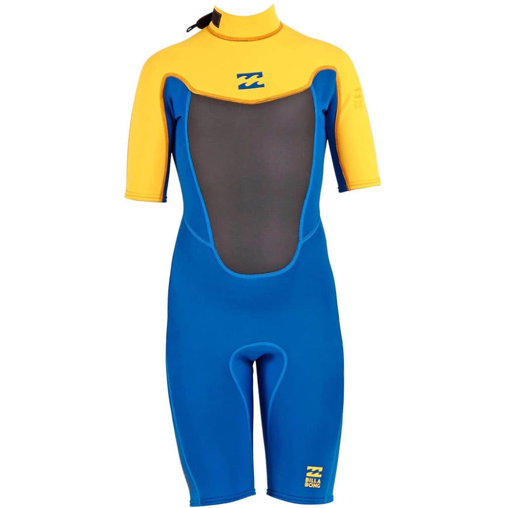 BILLABONG JUNIOR FOIL 2MM BACK ZIP BLUE/ORANGE