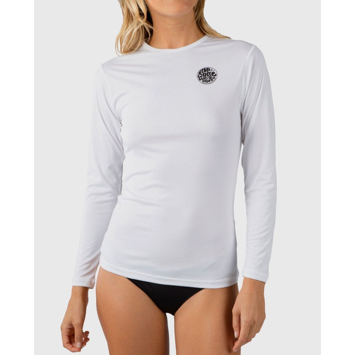 RIP CURL WHITEWASH L/S RASH GUARD WHITE