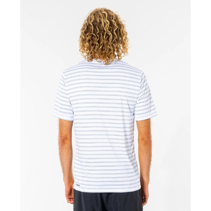 RIP CURL PLAIN STRIPE S/S SURFLITE TEE WHITE