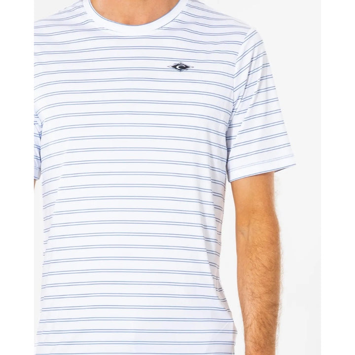 RIP CURL PLAIN STRIPE S/S SURFLITE TEE WHITE