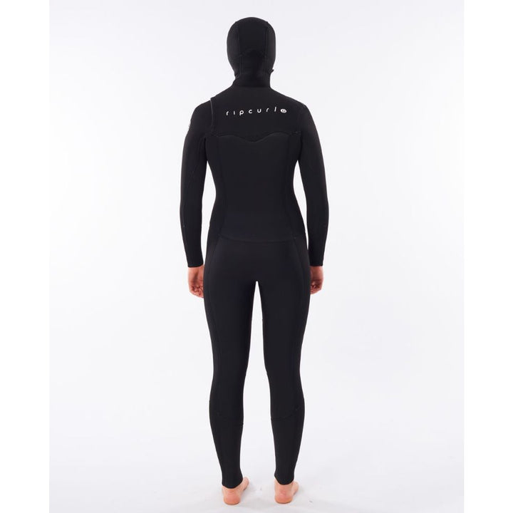 RIP CURL WMS DAWN PATROL 5/4 CHEST ZIP HOODED BLACK