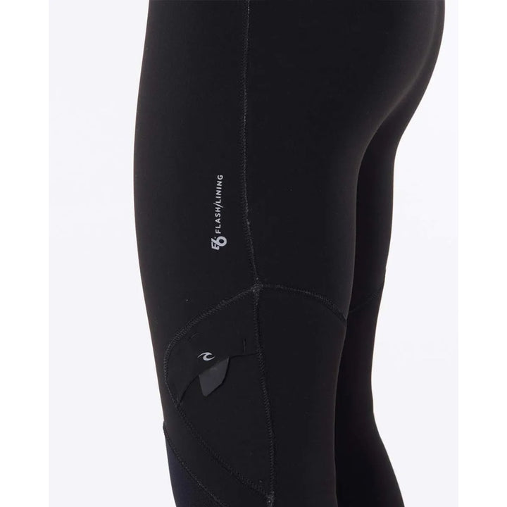 RIP CURL FLASHBOMB 5/4 HOODED CHEST ZIP BLACK