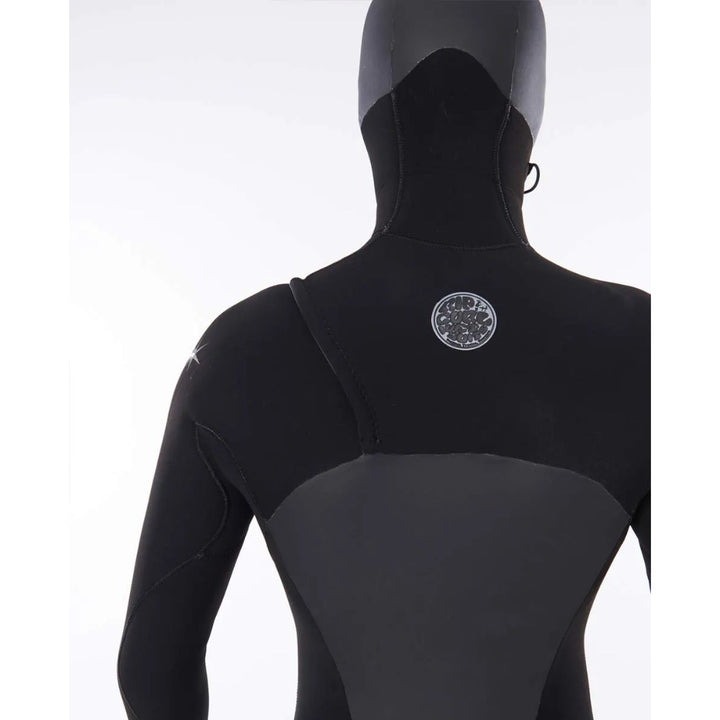 RIP CURL FLASHBOMB 5/4 HOODED CHEST ZIP BLACK